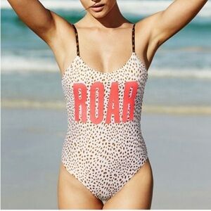 Victoria's Secret Cheetah Print Roar Open Back One Piece Swimsuit Large
